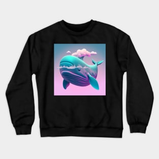 Vapor Wave Whale Crewneck Sweatshirt